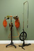 1890s Dentist cast iron treadle Drill with shaped foot pedal,