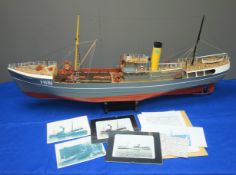 Part wooden scale model of the Hull Fishing Trawler Man 'O' War H.