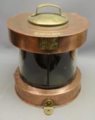 Meteorite copper ships Masthead lamp, D shaped body with brass fittings, No.