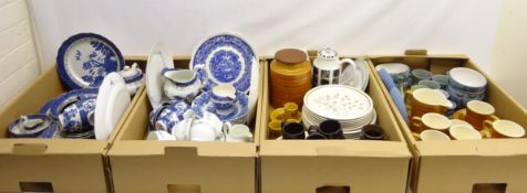 Booths 'Real Old Willow' dinnerware and other similar blue and white pattern dinnerware,