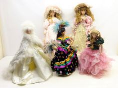 Three Franklin Heirloom Dolls, 'Rio, Queen of Carnival', 'The Snow Queen' and 'The Rose Princess',