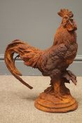Small cast iron cockerel garden figure,