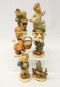 Six Hummel Goebel figures, 'Wayside Harmony', 'Lost Sheep' , 'Volunteers', 'Little Pharmacist',