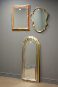Gilt shaped framed wall mirror (60cm x 45cm),