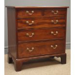 Small 19th century and later mahogany chest of two short and three long drawers,