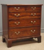 Small 19th century and later mahogany chest of two short and three long drawers,