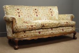 Chippendale style three piece lounge suite, comprising of three seat sofa (W177cm, H80cm, D78cm),