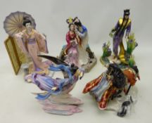 Five Franklin Mint figures; 'My Spirit Unconquered', 'Sisters of Spring', 'Goddess of the Moon',