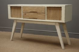 Rustic waxed paint finish and reclaimed pine television stand,
