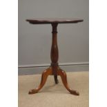 Early 20th century mahogany wine table, turned column, three splayed supports, Diameter - 53cm,