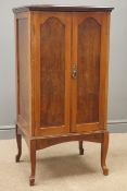Early 20th century mahogany cabinet, two arched panelled doors enclosing adjustable shelf, W53cm,
