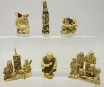 Two Japanese Meiji Period Ivory Netsukes,