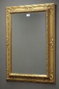 Rectangular gilt framed bevel edged wall mirror, (W69cm,