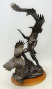 Late 20th century bronze figure 'The Soaring Spirits' By Buck Mc Cain depicting a Native American