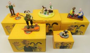 Five 'Coalport Characters' Wallace and Gromit figures;