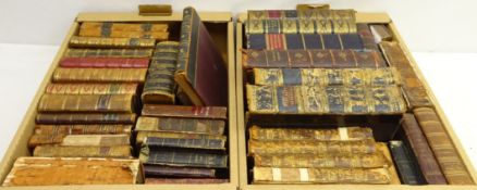 Over forty 18th and 19th Century leather bound books including; 'Life of Wesley' by Coke and Moore,