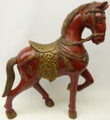 Carved and painted model of a horse in the Tang Dynasty style,