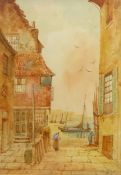 'The Ghaut Whitby', watercolour signed and titled by Edward Nevil (British fl.