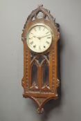 Late 19th/early 20th century oak cased Gothic wall clock,