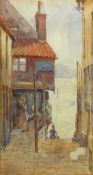 Tin Ghaut Whitby, watercolour signed and dated 1924 by William Ralph Burrows (British 1858-1946)