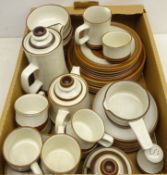 Denby 'potters wheel' pattern part dinner and teaware including; coffee pot, hot water jug, plates,