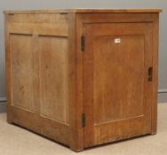 Early 20th century oak architects plan cabinet, hinged top,