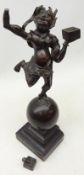 19th century bronzed spelter figure of a demon, possibly Japanese,