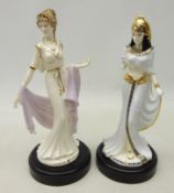 Two limited edition Coalport figures 'Helen of Troy' and 'Cleopatra' both with plinths (2)