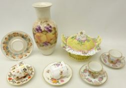 Royal Crown Derby coffee can and saucer & Derby Posies cup and saucer,