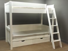 Aspace Warwich high sleeper bunk bed, full size single bed on raised platform,