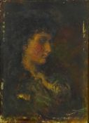 Portrait of a Lady, Edwardian oil on board signed 'Maud Miller' and dated 1901,