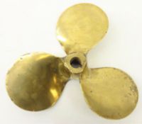 Bronze three fin propeller stamped 'Gaines', 101/2 10LH, and arrow,