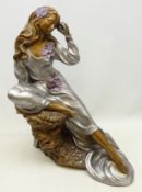 Bronzed figure of a seated woman 'Sea Whispers', designed by Alice Heath for Austin,