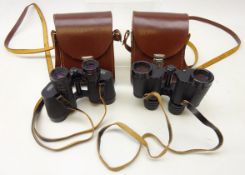 Two pairs Carl Zeiss Jena binoculars both 8x30w Jenoptem Multi-coated, no. 5357513 & no.