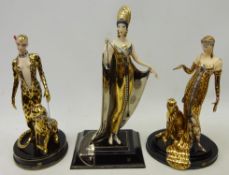 Three limited edition Franklin Mint 'House of Erte' porcelain figures 'Ocelot',