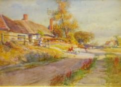 Cottages at 'Newton Mulgrave' Nr. Whitby, watercolour signed by William Gilbert Foster