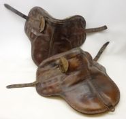 Two padded and stitched leather horse saddles stamped Mennell Maker Malton L40cm (2)
