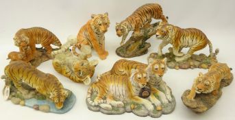 Eight Tiger models by Naturecraft and other makers,