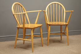 Pair Ercol 'Windsor' hoop back armchairs