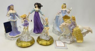 Three Franklin Mint 'House of Faberge' Princess figures including 'The Frost Fairy',