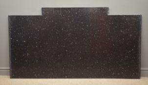 Two large pieces black granite with Swarovski crystal, (shaped 174cm x 95cm, D20cm,