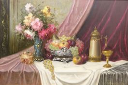 Still Life of Flowers and Fruit,
