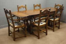 Bevan and Funnell Ltd oak extending dining table,
