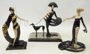 Three limited edition Franklin Mint 'House of Erte' porcelain figures 'Pearls and Rubies',