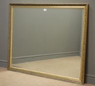 Large gilt framed rectangular bevel edged mirror, W127cm,