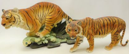 Two large tiger models, one on naturalistic base