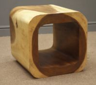 Hardwood cube lamp table, 45cm x 45cm,
