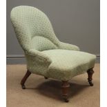 Victorian spoon back upholstered nursing chair,