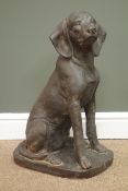 Resin composite seated dog,
