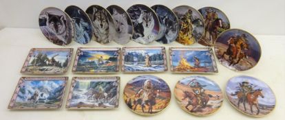 Set of six Franklin Mint limited edition American Indian rectangular plates and two other similar